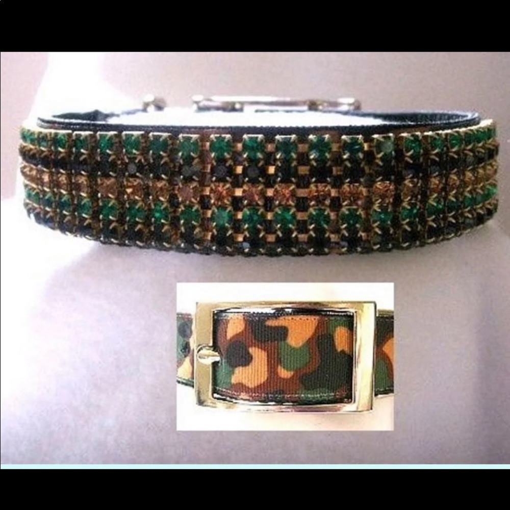 Camo Rhinestone Dog Collar